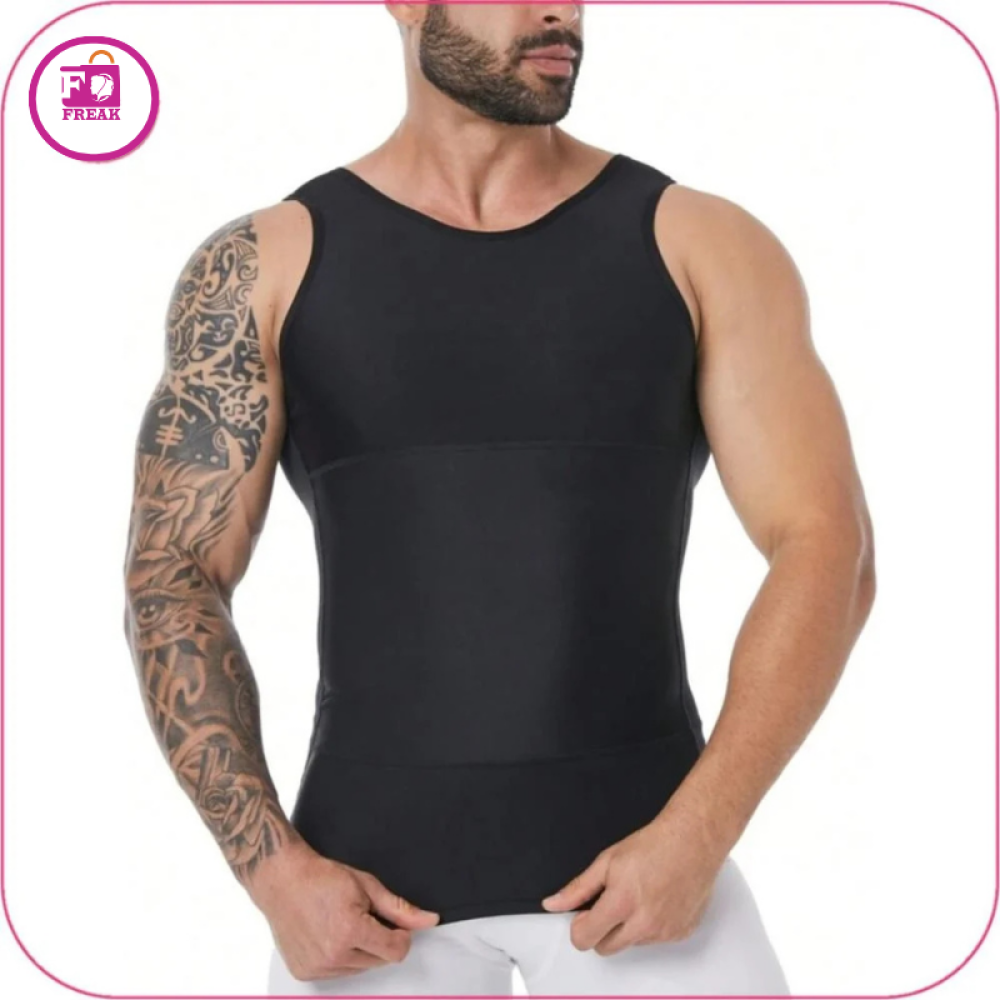 مشد علاقي اسود مطور لشد البطن والتثدي عند الرجال